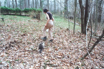 photo of Molly and Bobo hunting morels